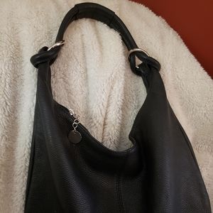 Black pebbles leather Italian handbag